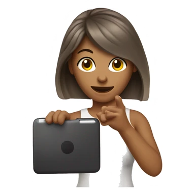 woman clicking pictures from mobile sticker