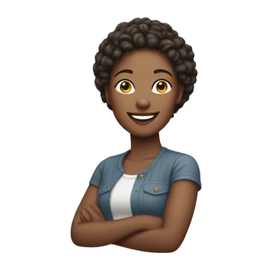 relaxed female outdoors portrait, lighter skin and bigger smile sticker