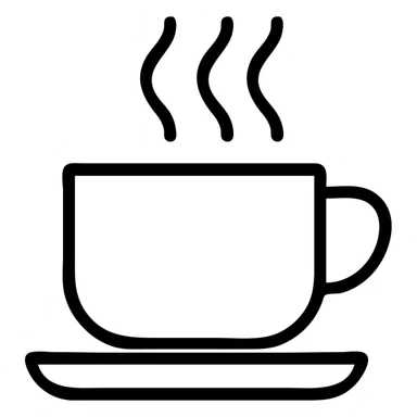 simple coffee cup icon with steam sticker