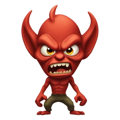 angry red goblin sticker