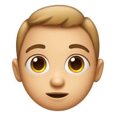 Cute emoji with big eyes and hearts around sticker