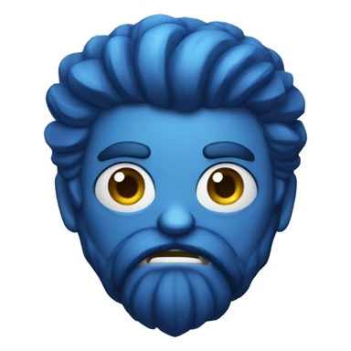 blue giant with  a beard angry sticker