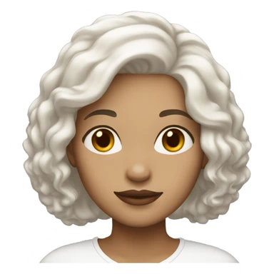 woman Light Skin Tone, White Hair sticker