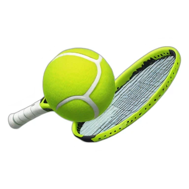 tennis racket with tennis ball sticker