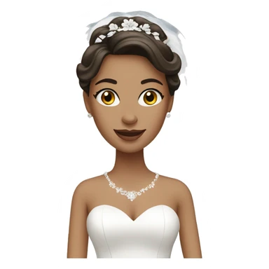 White brunette bride sticker