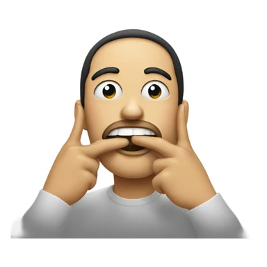 Emoji face with fingers in mouth like  sticker