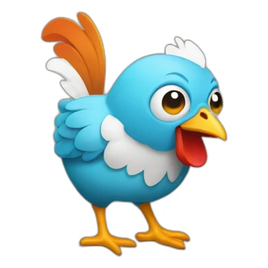 Un poulet avec un appareil photo  sticker
