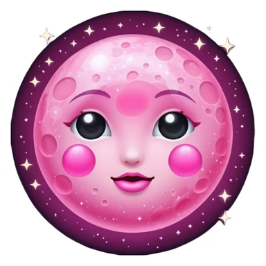 Pink sparkly moon sticker