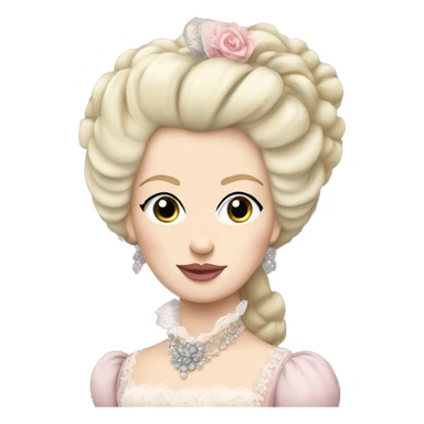 Marie Antoinette wearing lace and pale pink with blonde hair sticker