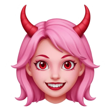 A pink girly devil sticker