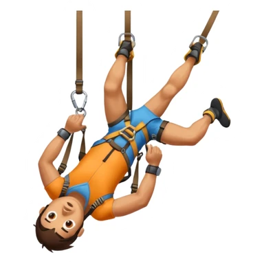 climber hanging on upside down sticker