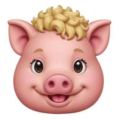 pig with blonde hair sticker