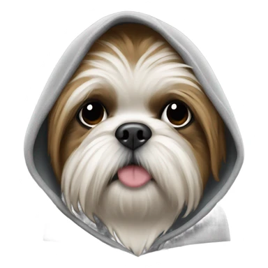 Shit tzu wearing hoodie sticker