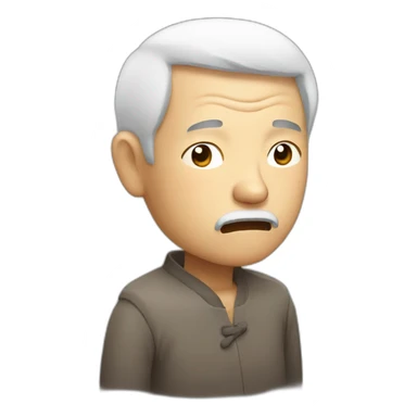 Chinese old guy very sleepy sticker