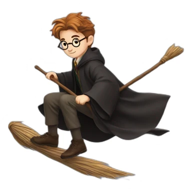 Harry Potter on his broom sticker