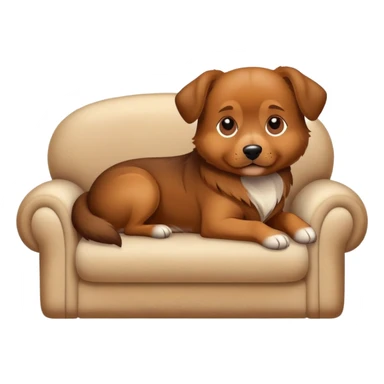 Dog on a couch sticker