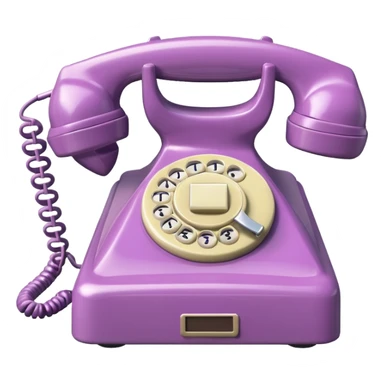Mauve retro telephone sticker