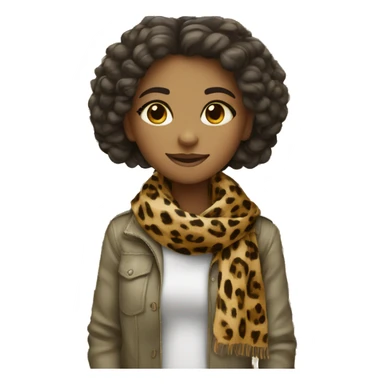 Girl with scarf print leopard  sticker