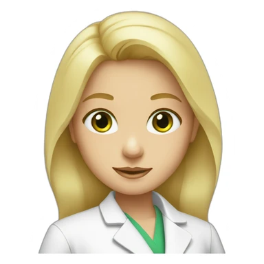 Blond green eyes girl with lab coat sticker