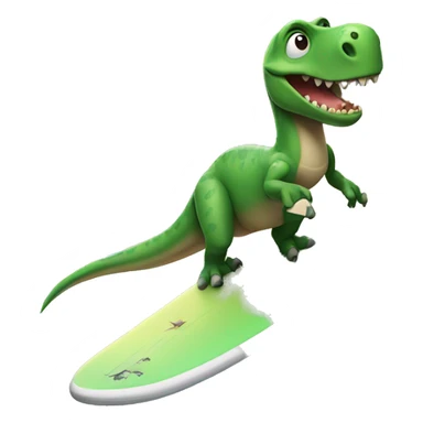 Dinosaur on a surfboard sticker