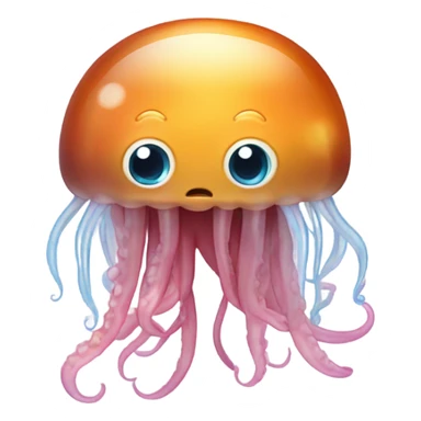 Jellyfish eating squid  sticker