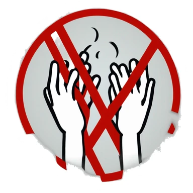 Warning sign with praying Hands sticker