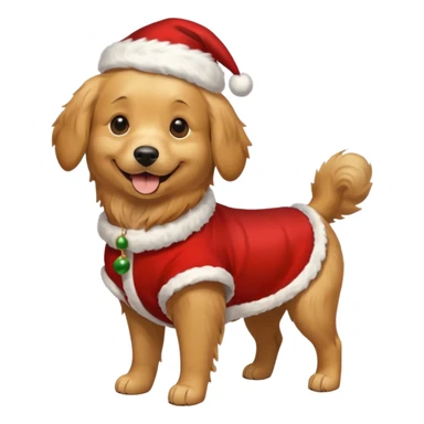 dog full body wearing a christmas outfit sticker