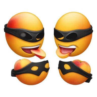 Ninja emoji licking a peach sticker