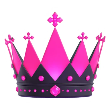 futuristic tech crown with glowing pink elements sticker