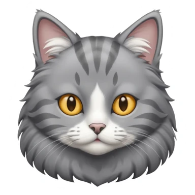 серый кот с белой полоской  sticker