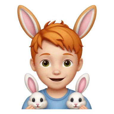 bunny ear wearing ginger kid sticker