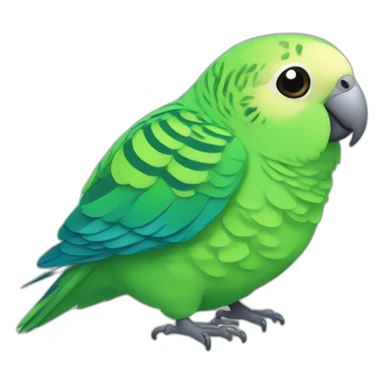 chubby green and stripes everywhere parakeet sticker