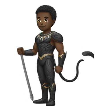 Black panther hero with Central African Republic country flag  sticker