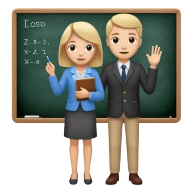 teacher teaching with a blackboard in the background, full body sticker