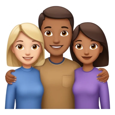 Two sisters and one man emoji sticker