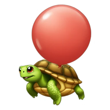une tortue sur un ballon sticker