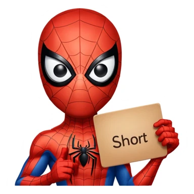 Spider-Man holding a sign that says short sticker