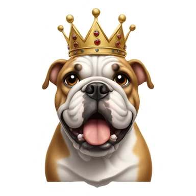 Bulldog wearing a crown sticker