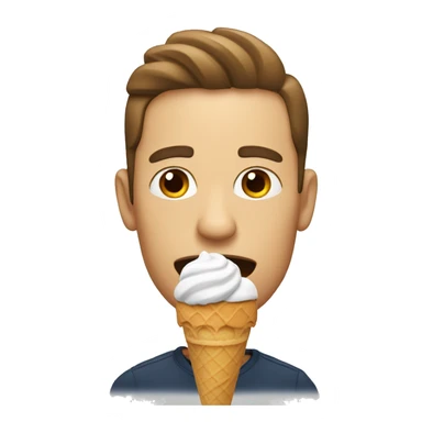 A man eating ice cream sticker