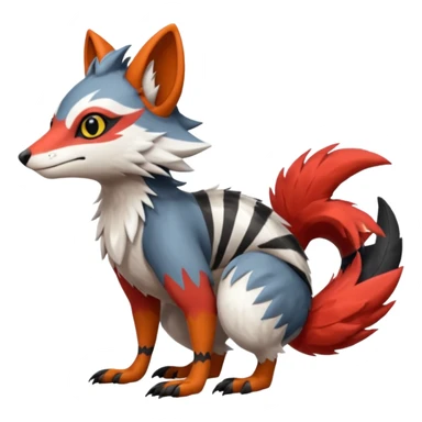 Trico-Numbat-Sergal-Nargacuga-Litten-Zangoose-fusion sticker