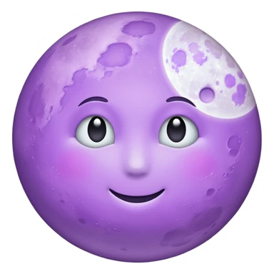 realistic Light purple moon sticker