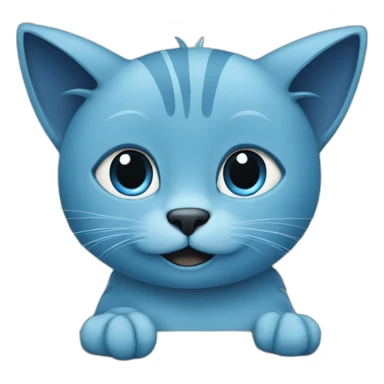 blue-Cat-sit-on-laptop sticker