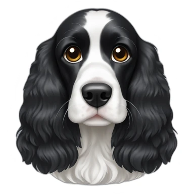 white and black English cocker spaniel sticker