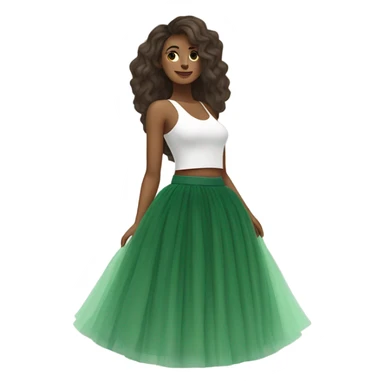 Green tulle skirt sticker