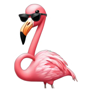 flamingo wearing retro tracksuit and sunglasses sticker