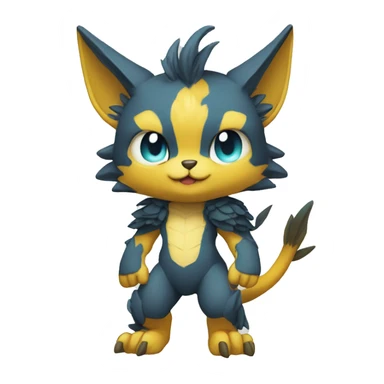 a anthro chibi-style Fakémon-hybrid full body sticker