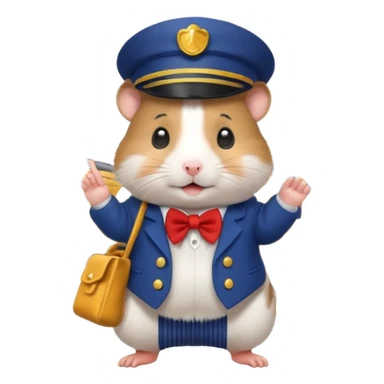 Hamster working at the station  sticker
