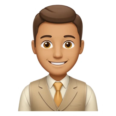 business man, beige vest sticker