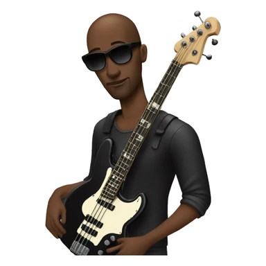 Bassiste noir sticker