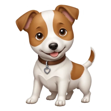 a white jack russell cross with a larger dog sticker